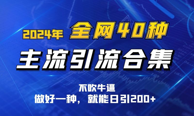 2024年全网40种暴力引流合计，做好一样就能日引100+-网创空间