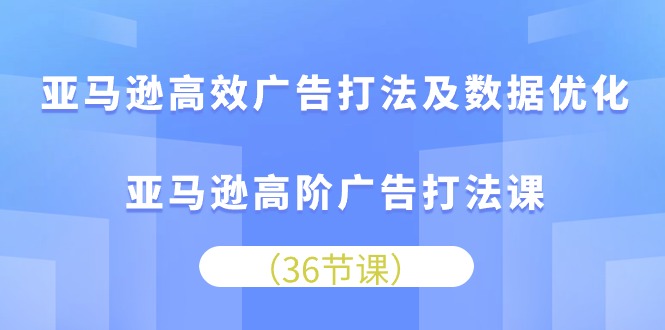 亚马逊高效广告打法及数据优化，亚马逊高阶广告打法课（36节）-网创空间