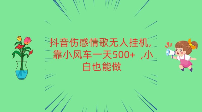 抖音伤感情歌无人挂机 靠小风车一天500+ 小白也能做-网创空间