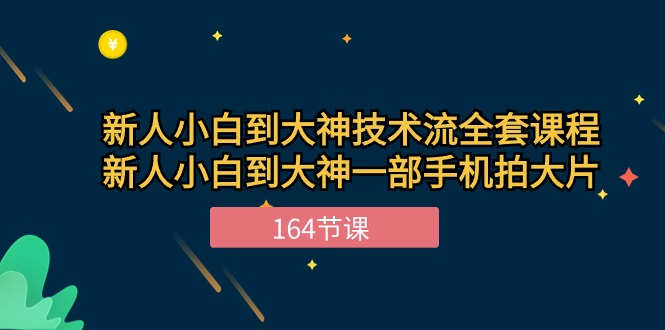 新手小白到大神技术流全套课程，新人小白到大神一部手机拍大片（164节）-网创空间