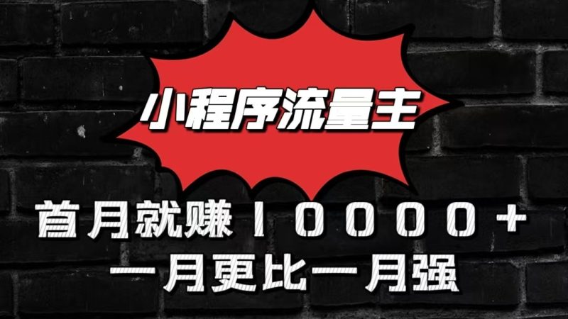 小程序流量主首月就赚10000+，一月更比一月强！小本创业首选-网创空间
