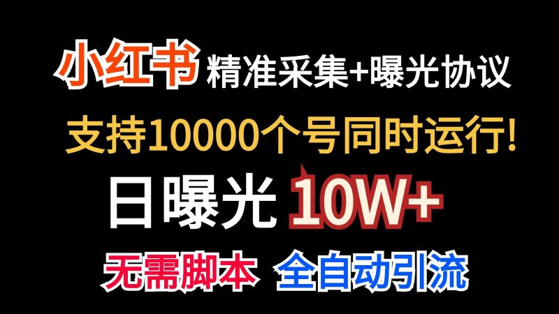 价值10万！小红书自动精准采集＋日曝光10w＋-网创空间