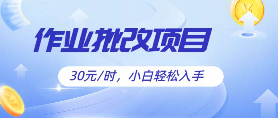 作业批改项目30元/时，简单小白轻松入手，非常适合兼职-网创空间