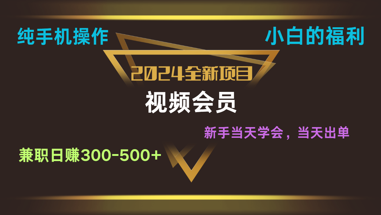 影视会员兼职日入500-800，纯手机操作当天上手当天出单 小白福利-网创空间