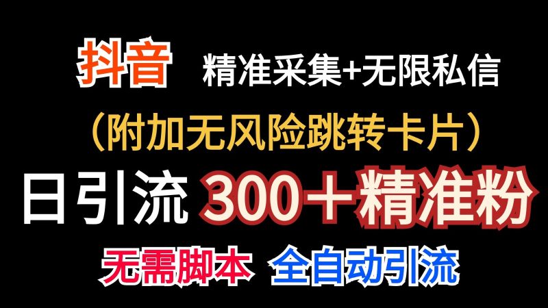 抖音无限暴力私信机（附加无风险跳转卡片）日引300＋精准粉-网创空间