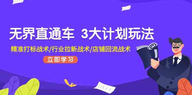 无界直通车3大计划玩法，精准打标战术/行业拉新战术/店铺回流战术-网创空间