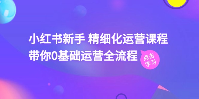 小红书新手精细化运营课程，带你0基础运营全流程（42节视频课）-网创空间