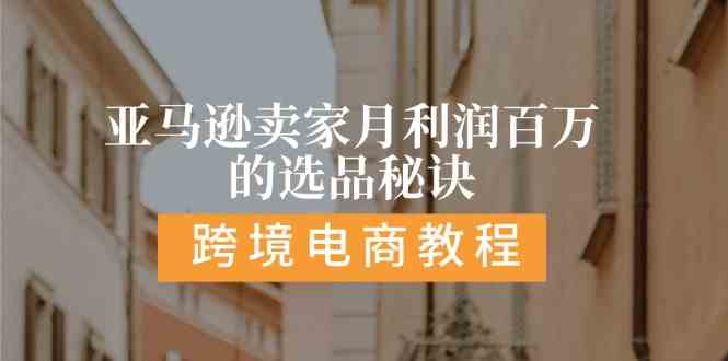 亚马逊卖家月利润百万的选品秘诀: 抓重点/高利润/大方向/大类目/选品易-网创空间