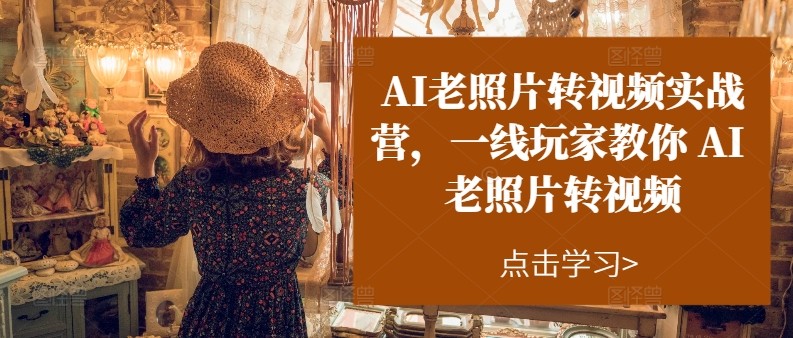AI老照片转视频实操训练营，一线玩家教你AI老照片转视频-网创空间