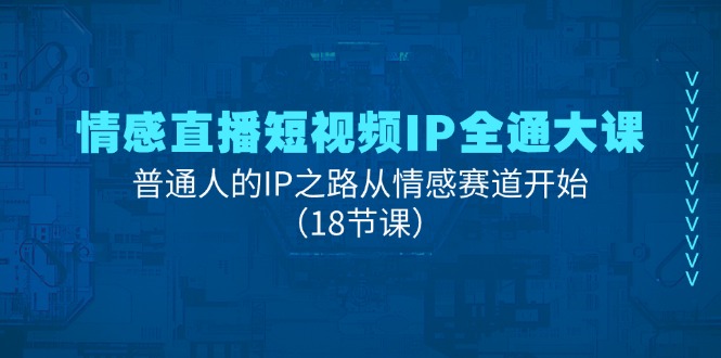 情感直播短视频IP全通大课，普通人的IP之路从情感赛道开始（18节课）-网创空间