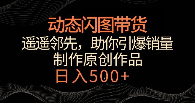 动态闪图带货，遥遥领先，冷门玩法，助你轻松引爆销量，日赚500+【揭秘】-网创空间