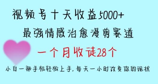 十天收益5000+，多平台捞金，视频号情感治愈漫剪，一个月收徒28个，小白一部手机轻松上手【揭秘】-网创空间
