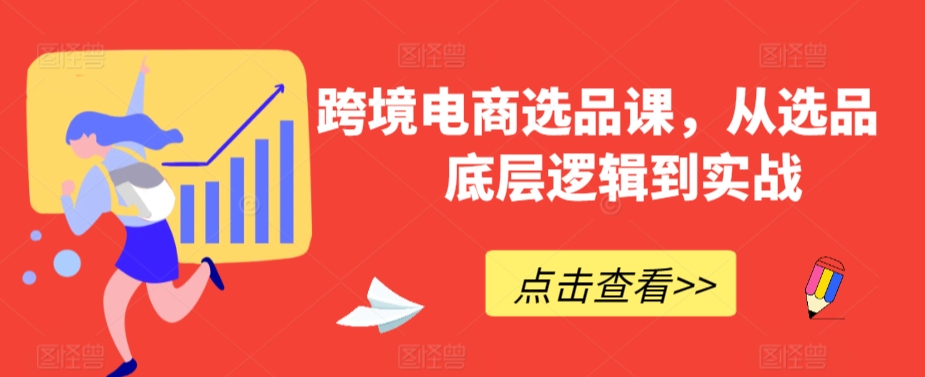 跨境电商选品课，从选品到底层逻辑到实战-网创空间