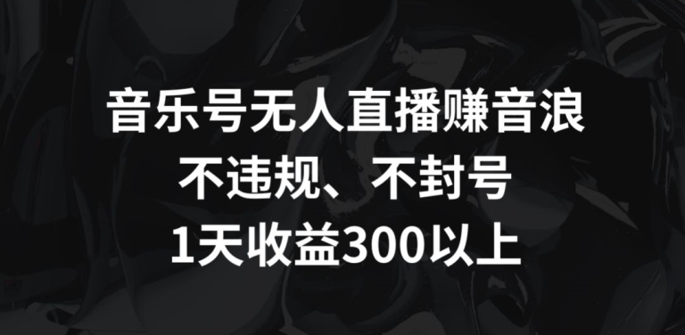 音乐号无人直播赚音浪，不违规、不封号，1天收益300+-网创空间