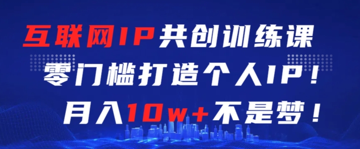 互联网IP共创训练课，零门槛零基础打造个人IP，月入10w+不是梦-网创空间