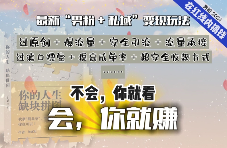 2024，“男粉+私域”还是最耐造、最赚、最轻松、最愉快的变现方式-网创空间