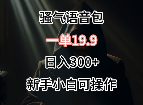 0成本卖骚气语音包，一单19.9.日入300+-网创空间