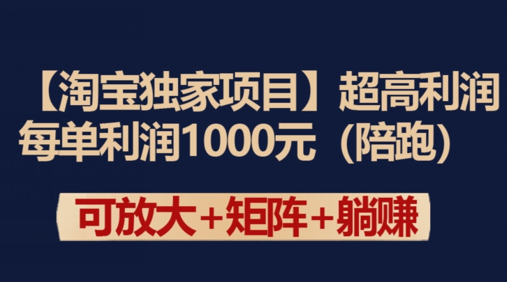 【淘宝独家项目】超高利润：每单利润1000元-网创空间