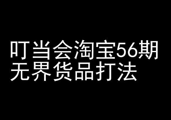 叮当会淘宝56期：无界货品打法-淘宝开店教程-网创空间