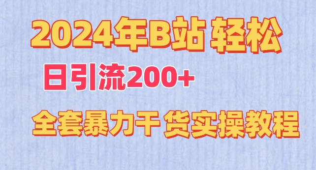 2024年B站轻松日引流200+的全套暴力干货实操教程-网创空间