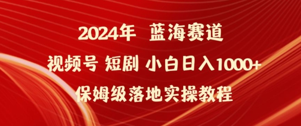 2024年视频号短剧新玩法小白日入1000+保姆级落地实操教程-网创空间