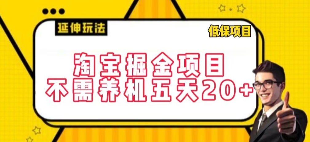 淘宝掘金项目，不需养机，五天20+，每天只需要花三四个小时-网创空间
