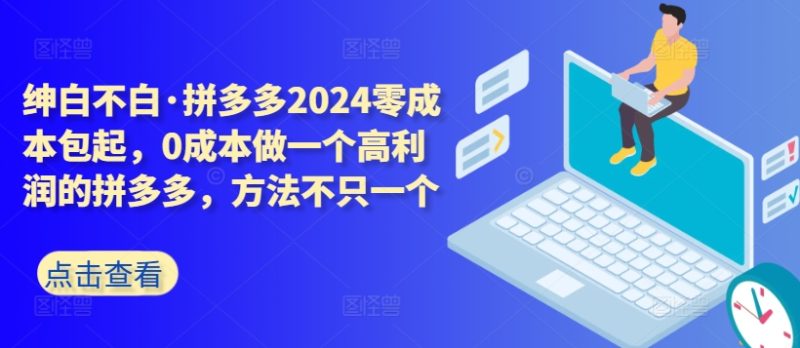 拼多多2024零成本包起，0成本做一个高利润的拼多多，方法不只一个-网创空间