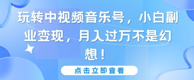 玩转中视频音乐号，小白副业变现，月入过万不是幻想-网创空间