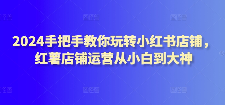 2024手把手教你玩转小红书店铺，红薯店铺运营从小白到大神-网创空间