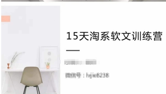 15天淘系软文训练营，跟年入50万的淘系软文导师，学习月收过万的淘系软文-网创空间
