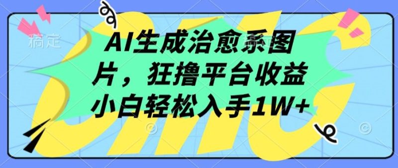 AI生成治愈系图片，狂撸平台收益，小白轻松入手1W+-网创空间