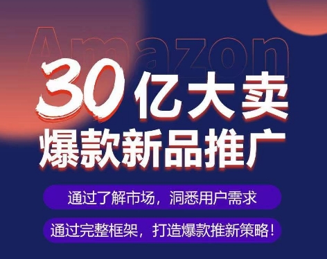 亚马逊·30亿大卖爆款新品推广，可复制、全程案例实操的爆款推新SOP-网创空间