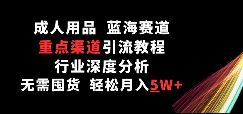 成人用品，蓝海赛道，重点渠道引流教程，行业深度分析，无需囤货，轻松月入5W+-网创空间