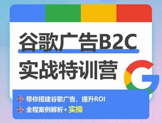 谷歌广告B2C实战特训营，500+谷歌账户总结经验，实战演示如何从0-1搭建广告账户-网创空间
