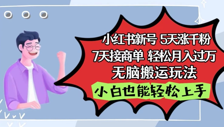 小红书影视泥巴追剧5天涨千粉，7天接商单，轻松月入过万，无脑搬运玩法-网创空间