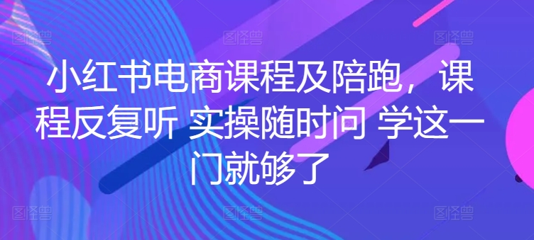 小红书电商课程及陪跑，课程反复听 实操随时问 学这一门就够了-网创空间