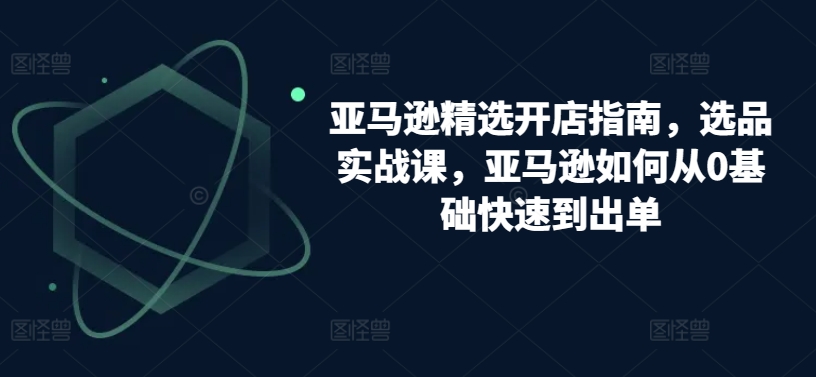 亚马逊精选开店指南，选品实战课，亚马逊如何从0基础快速到出单-网创空间