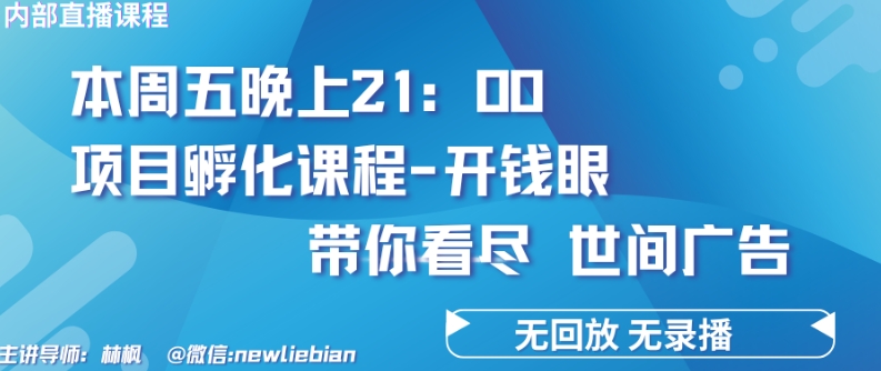 4.26日内部回放课程《项目孵化-开钱眼》赚钱的底层逻辑-网创空间