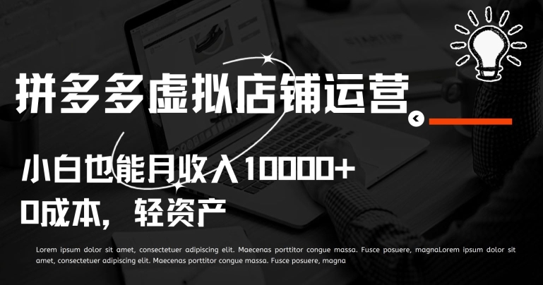 拼多多虚拟店铺运营小白也能月收入10000+-网创空间