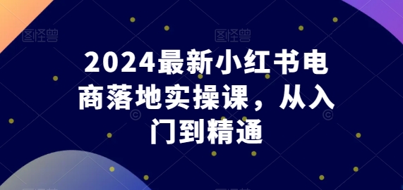 2024最新小红书电商落地实操课，从入门到精通-网创空间