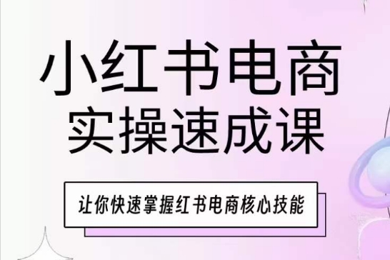 小红书电商实操速成课，让你快速掌握红书电商核心技能-网创空间