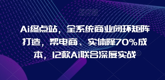 Ai终点站，全系统商业闭环矩阵打造，帮电商、实体降70%成本，12款Ai联合深度实战-网创空间