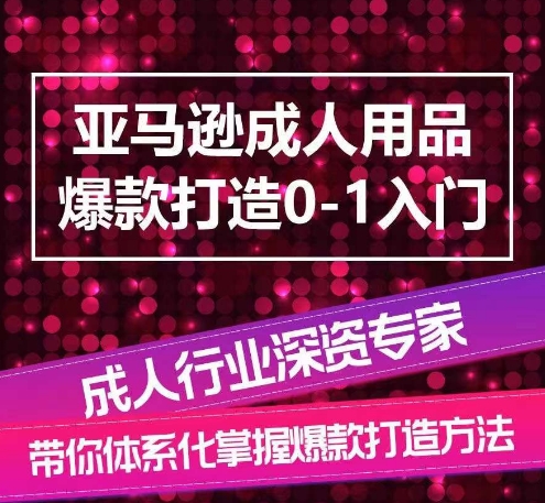 亚马逊成人用品爆款打造0-1入门，系统化讲解亚马逊成人用品爆款打造的流程-网创空间