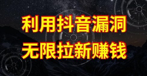 利用抖音链接漏洞，无限拉新赚钱【漏洞原理+操作流程】-网创空间