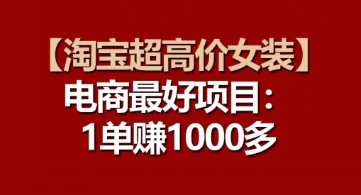 【淘宝超高价女装】电商最好项目：每一单都是高利润-网创空间