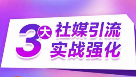 3大社媒引流实战强化，多渠道站外引流，高效精准获客，订单销售额翻倍增长-网创空间
