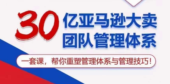 30亿亚马逊大卖团队管理体系，一套课，帮你重塑管理体系与管理技巧-网创空间