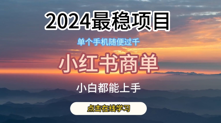 2024最稳蓝海项目，小红书商单项目，没有之一-网创空间