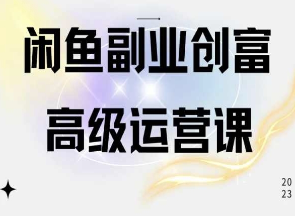 闲鱼电商运营高级课程，一部手机学会闲鱼开店赚钱-网创空间