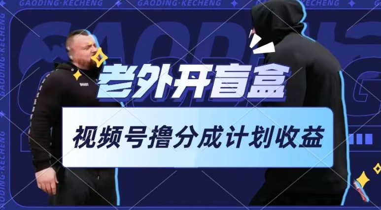 老外开盲盒视频，撸视频号分成计划收益，每天只需一小时，新手小白轻松上手-网创空间
